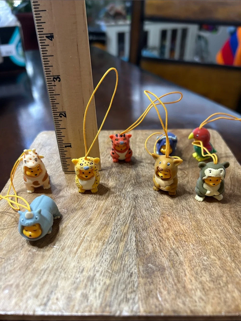 Vintage Disney 2000 Peek-A-Pooh Lot of 8 Phone Charms & Winnie Tin Box Bundle